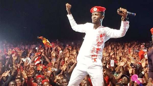 Bobi Wine performing during his Kyarenge concert