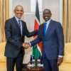 Barrack Obama and william Ruto at a conference in USA.