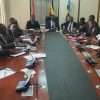 leader of opposition Joel Ssenyonyi in a press confress with members of parliament.