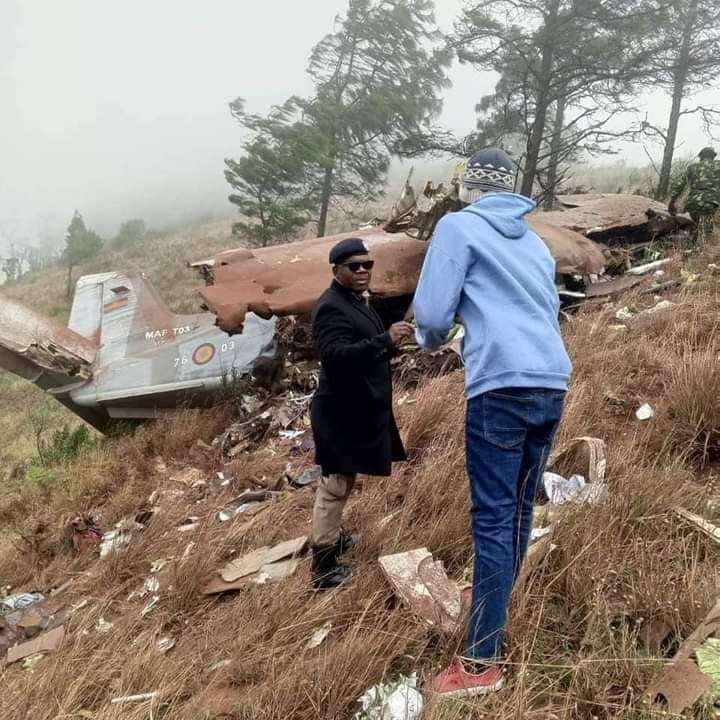wreckage of plane carrying dr. saulos chilima and other ocuupants
